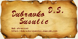 Dubravko Šušulić vizit kartica